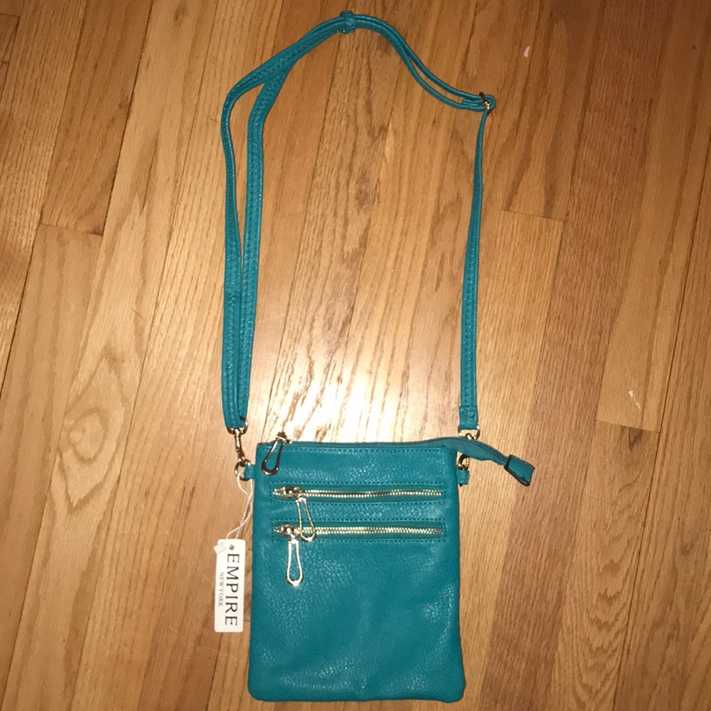 Blue empire New York crossbody bag